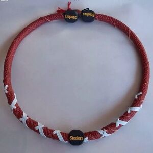 Steelers NFL Genuine Leather Gameball Necklace